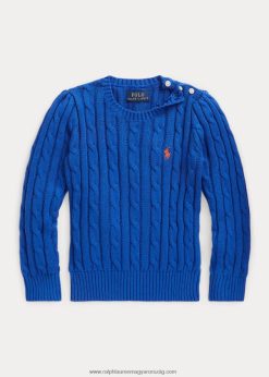 kábel kötésű pamut pulóver 2680487390 gyerekek Ralph Lauren új írisz