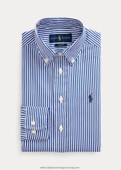 karcsú szabású csíkos pamut ing 2680485789 gyerekek Ralph Lauren haditengerészet multi