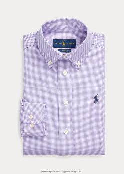 karcsú szabású gingham pamut ing 2680485807 gyerekek Ralph Lauren levendula multi