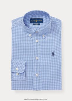 karcsú szabású gingham pamut ing 2680485817 gyerekek Ralph Lauren kék multi