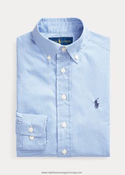 karcsú szabású gingham pamut ing 2680486072 gyerekek Ralph Lauren kék multi