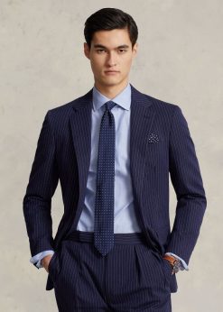 karcsú szabású poplin ing 268048542 férfiak Ralph Lauren mediterrán kék