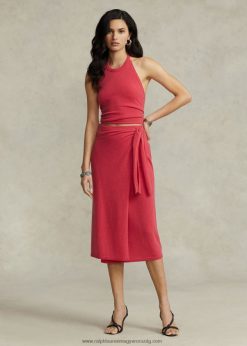 kasmír bevonatú pulóverszoknya 2680482946 nők Ralph Lauren naplemente vörös