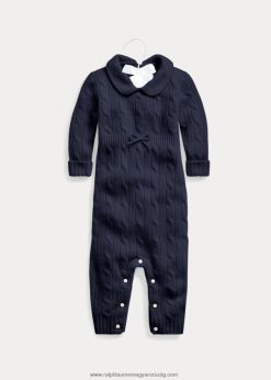 kasmír kötött galléros kezeslábas 2680487737 baba Ralph Lauren főiskolai haditengerészet