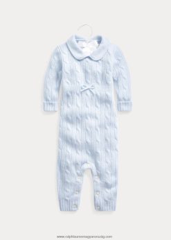 kasmír kötött galléros kezeslábas 2680487738 baba Ralph Lauren gyöngyház kék