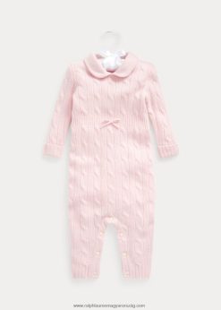 kasmír kötött galléros kezeslábas 2680487742 baba Ralph Lauren reggel rózsaszín