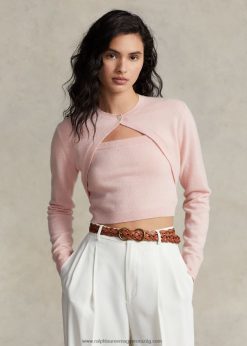 kasmír vágott vállrándítású kardigán 2680489205 nők Ralph Lauren rózsaszín homok