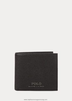 kavicsos bőr billfold 2680482569 férfiak Ralph Lauren fekete
