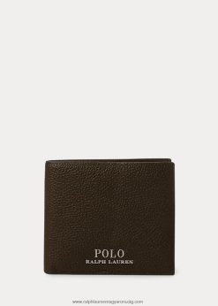 kavicsos bőr billfold 2680482570 férfiak Ralph Lauren sötétbarna
