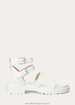 kayleen nappa bőr szandál 2680489602 nők Ralph Lauren hófehér