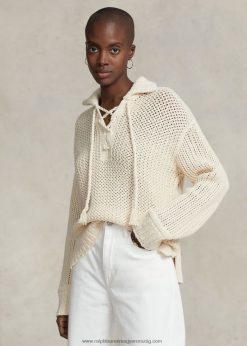 keresztszemes fűzős vattás pulóver 2680483040 nők Ralph Lauren és krémmel