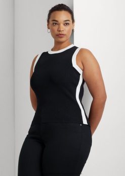 kétszínű ujjatlan pulóver 2680489484 nők Ralph Lauren fekete-fehér