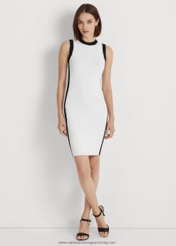 kéttónusú ujjatlan pulóverruha 2680483843 nők Ralph Lauren fehér fekete