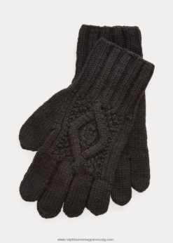 kézzel kötött kábelkasmír kesztyű 2680488996 férfiak Ralph Lauren fekete