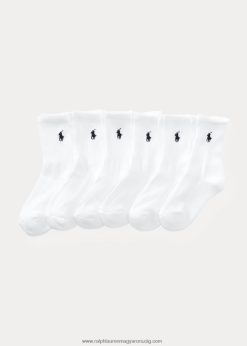 klasszikus crew zokni 6 db 2680485966 gyerekek Ralph Lauren fehér