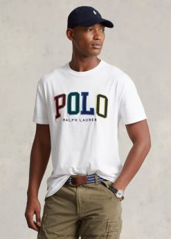 klasszikus fazonú logós mez póló 268048424 férfiak Ralph Lauren fehér