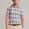 klasszikus fazonú madras popover ing 2680481019 férfiak Ralph Lauren krém/tengerészet multi