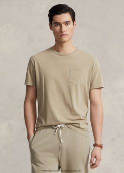 klasszikus fazonú mez zsebes póló 268048419 férfiak Ralph Lauren klasszikus khaki