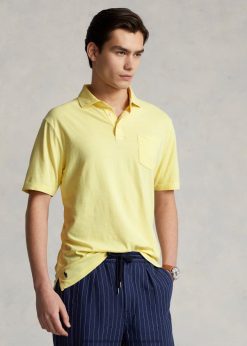 klasszikus fazonú pamutvászon pólóing 268048825 férfiak Ralph Lauren bristol sárga