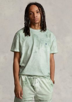 klasszikus fazonú pamutvászon zsebes póló 268048549 férfiak Ralph Lauren kifakult menta