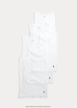 klasszikus nedvszívó tank alsó 3 részes csomag 268048220 férfiak Ralph Lauren fehér