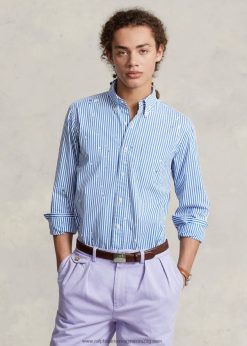 klasszikus szabású festék-fröccs poplin ing 2680481044 férfiak Ralph Lauren sötétkék/fehér