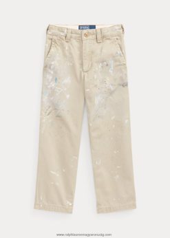 klasszikus szabású festék-fröccsös chino nadrág 2680486482 gyerekek Ralph Lauren tavernier mosás