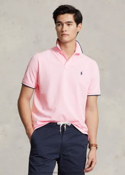 klasszikus szabású hálós póló 268048583 férfiak Ralph Lauren karmel rózsaszín