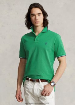 klasszikus szabású hálós póló 268048589 férfiak Ralph Lauren optika zöld