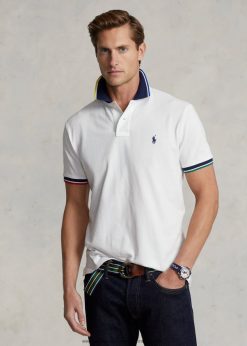 klasszikus szabású hálós póló 268048746 férfiak Ralph Lauren fehér multi