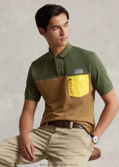 klasszikus szabású hálós utópóló 2680488455 férfiak Ralph Lauren sötét zsálya multi