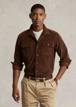 klasszikus szabású kordbársony tábori ing 2680488422 férfiak Ralph Lauren tíkfa