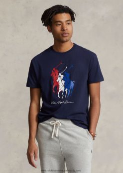 klasszikus szabású nagy póni trikó póló 268048348 férfiak Ralph Lauren tengerjáró haditengerészet