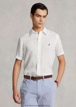 klasszikus szabású vászon ing 268048515 férfiak Ralph Lauren fehér