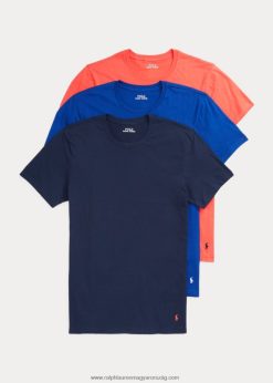 Klasszikus wicking crew alsóing 3 részes kiszerelésben 268048263 férfiak Ralph Lauren haditengerészet/örökség királyi/vörös