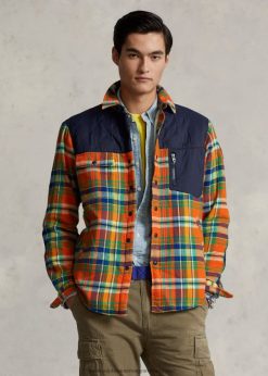 kockás flanel hibrid felsőing 2680488474 férfiak Ralph Lauren narancssárga/királyi multi