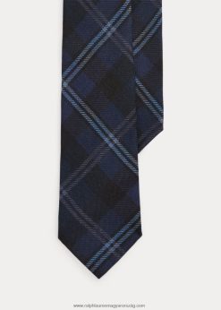 kockás gyapjú challis nyakkendő 2680482510 férfiak Ralph Lauren haditengerészet