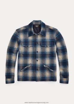 kockás gyapjú-kasmír pulóver 2680481740 férfiak Ralph Lauren kék multi