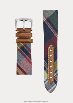 kockás nyakkendős selyem óraszíj 2680482831 férfiak Ralph Lauren zöld tartan