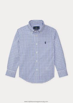 kockás pamut poplin ing 2680485937 gyerekek Ralph Lauren kék multi