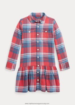 kockás pamut twill ingruha 2680487476 gyerekek Ralph Lauren piros/kék multi