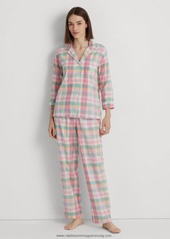 kockás pamutkeverék gyepszett 2680484464 nők Ralph Lauren rózsaszín pléd