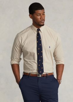 kockás sztreccs poplin ing 2680481326 férfiak Ralph Lauren vintage khaki/fehér