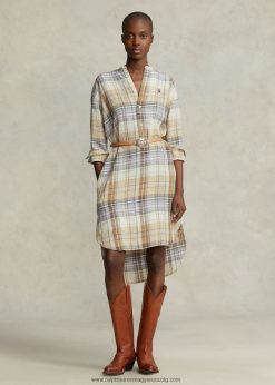 kockás vászon ingruha 2680482962 nők Ralph Lauren barna többkockás