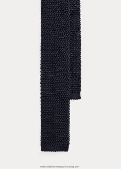 kötött selyem nyakkendő 2680482690 férfiak Ralph Lauren sötét tengerészkék