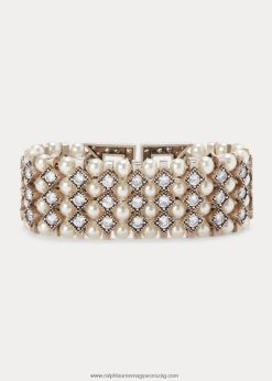 kristály és gyöngy karkötő 2680485610 nők Ralph Lauren antik ezüst