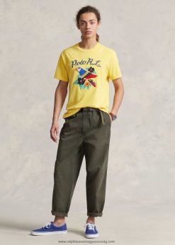 laza szabású twill túranadrág 268048815 férfiak Ralph Lauren sötét zsálya