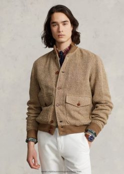 lenkeverék tweed kabát 2680488612 férfiak Ralph Lauren barna/barna