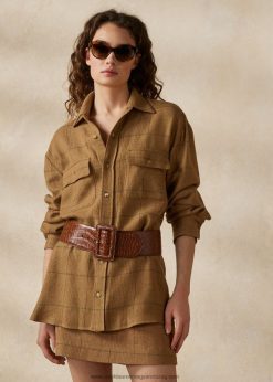 leonerd tweed ing kabát 2680483534 nők Ralph Lauren barna/zsálya