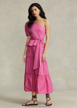 lépcsőzetes a-vonalú pamutszoknya 2680482990 nők Ralph Lauren forró fuschia